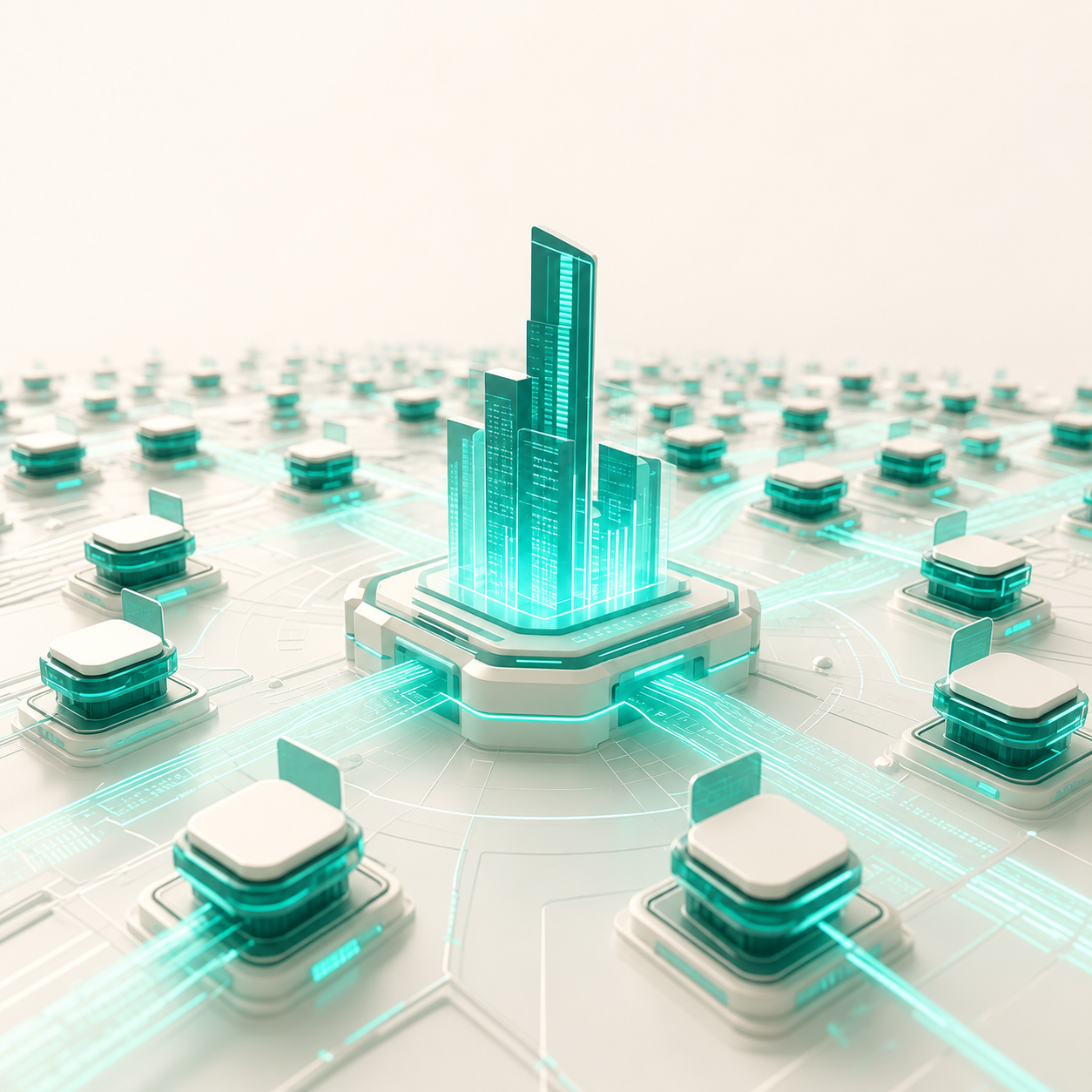 Isometric glass city network