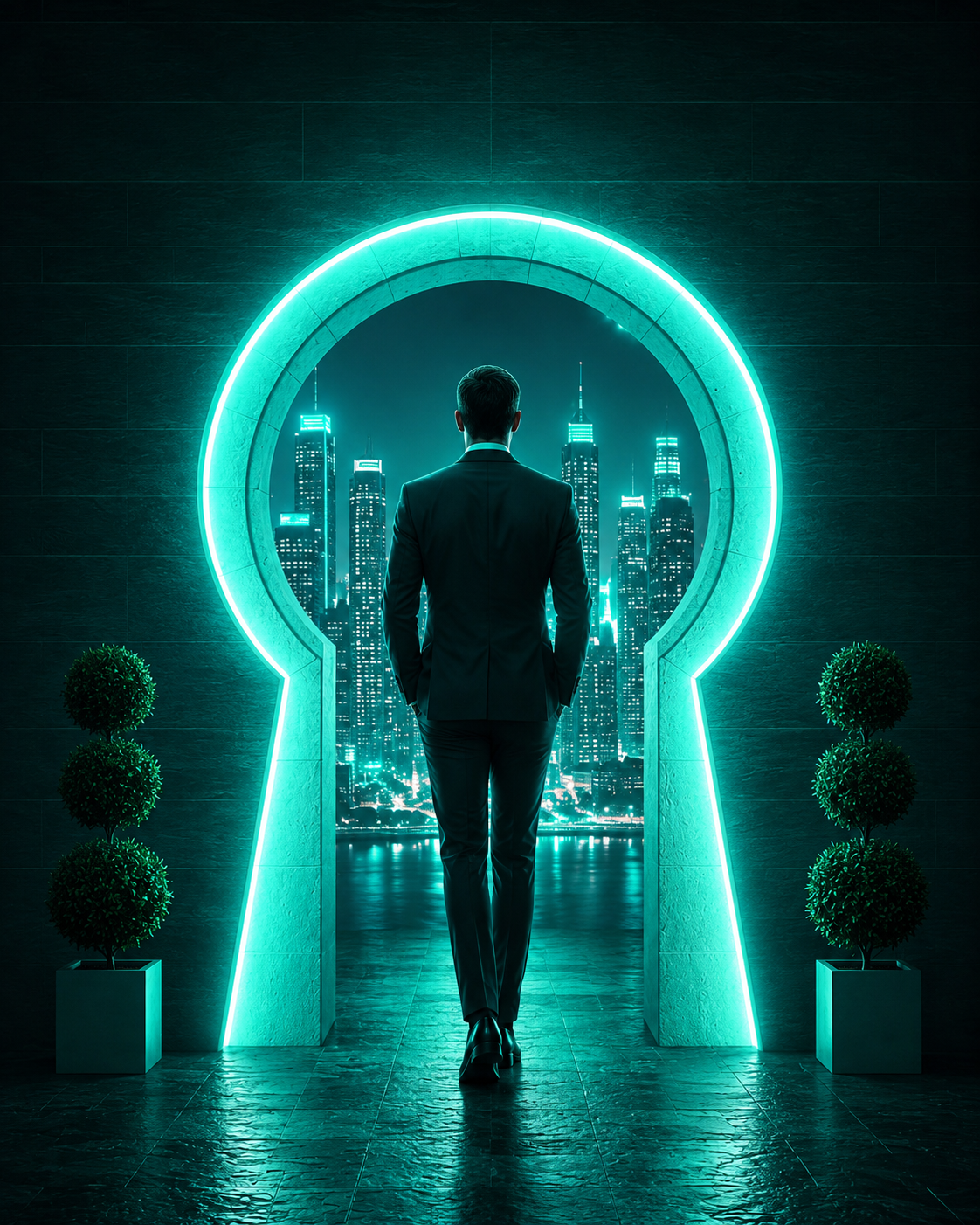 Keyhole doorway to the smart city