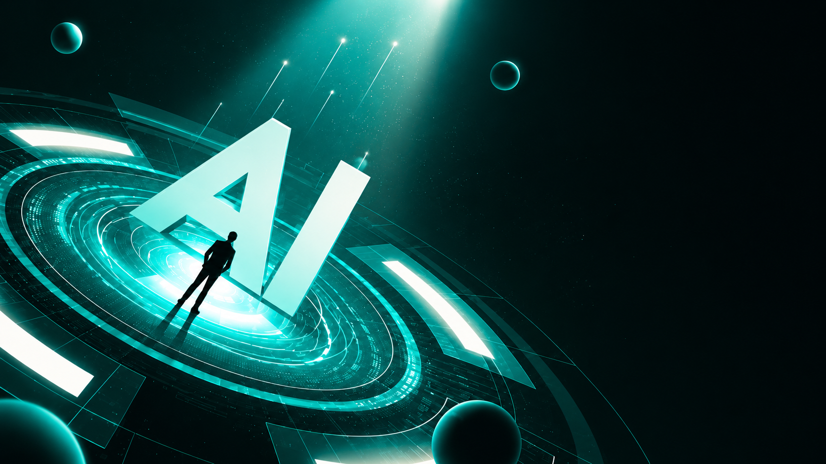 AI letters on dark platform