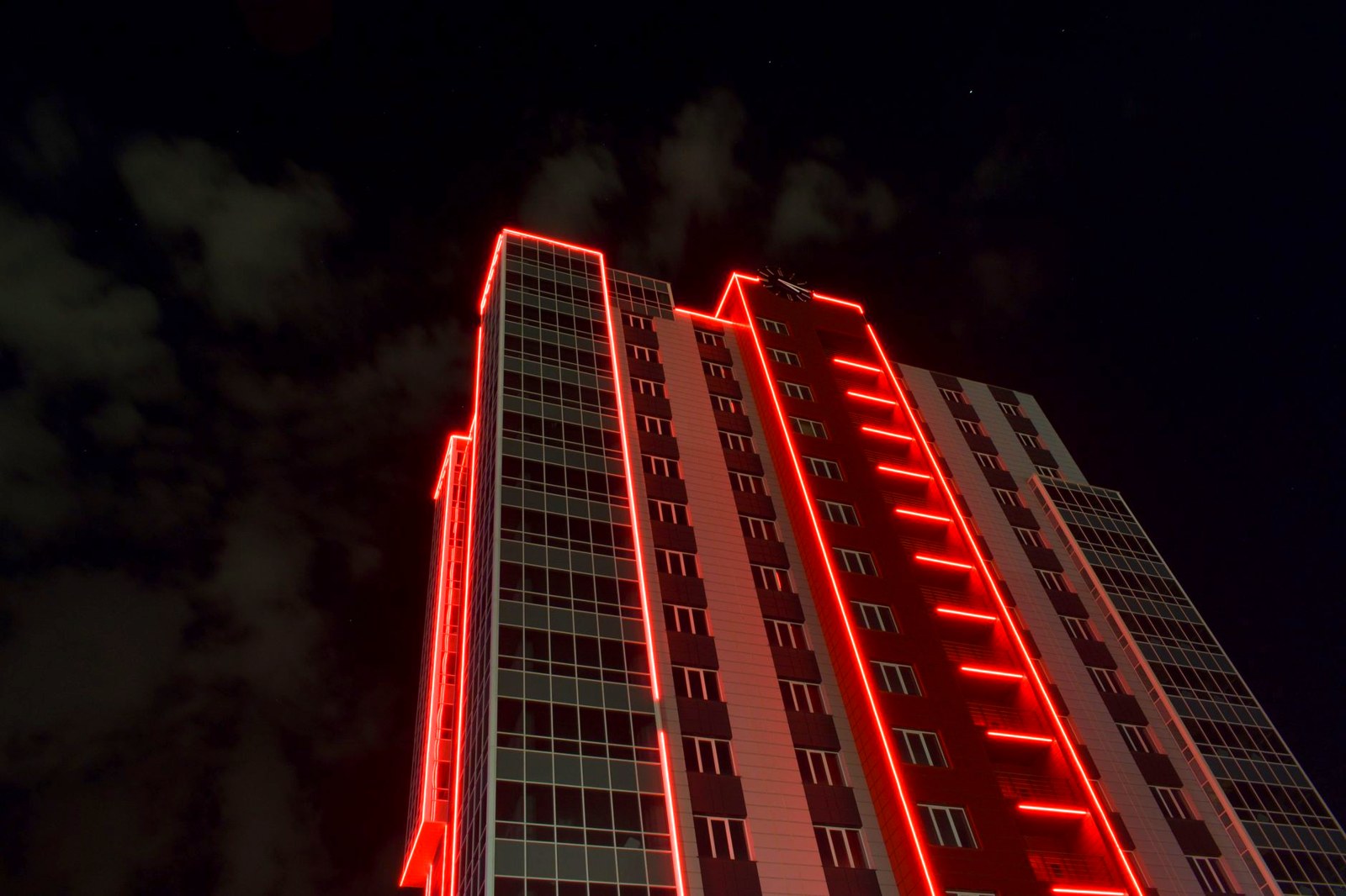 Neon alley signs at night